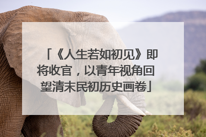 《人生若如初见》即将收官，以青年视角回望清末民初历史画卷