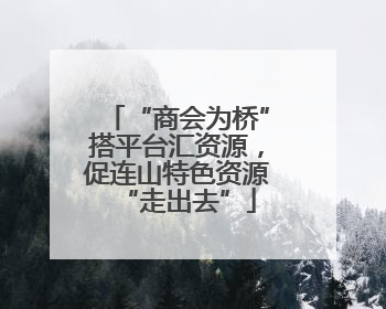 “商会为桥”搭平台汇资源，促连山特色资源“走出去”