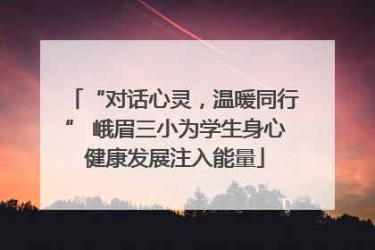 “对话心灵，温暖同行” 峨眉三小为学生身心健康发展注入能量