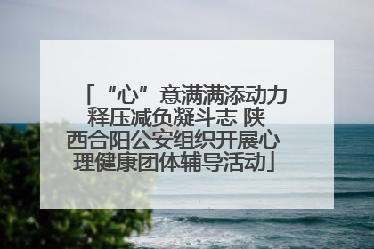 “心”意满满添动力 释压减负凝斗志 陕西合阳公安组织开展心理健康团体辅导活动