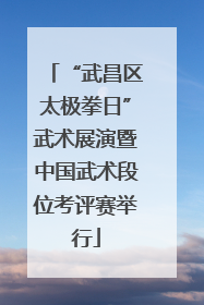 “武昌区太极拳日”武术展演暨中国武术段位考评赛举行