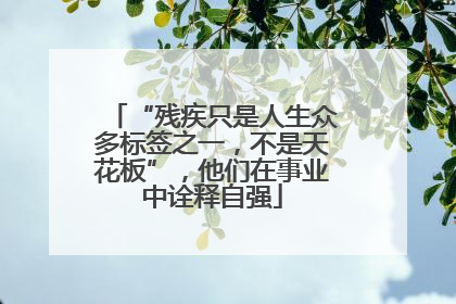 “残疾只是人生众多标签之一，不是天花板”，他们在事业中诠释自强