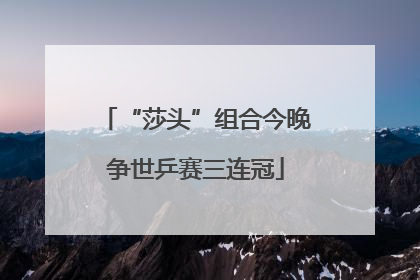 “莎头”组合今晚争世乒赛三连冠