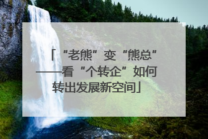 “老熊”变“熊总”——看“个转企”如何转出发展新空间