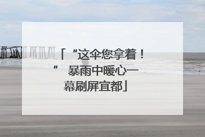 “这伞您拿着！” 暴雨中暖心一幕刷屏宜都