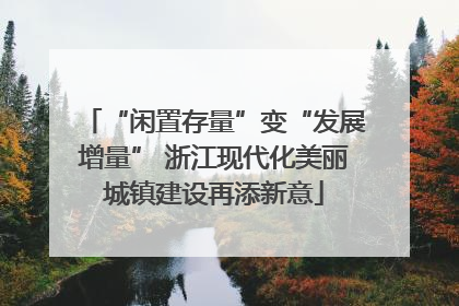 “闲置存量”变“发展增量” 浙江现代化美丽城镇建设再添新意