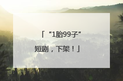 “1胎99子”短剧，下架！