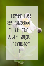 热评丨织密“服务网” 让“好人才”遇见“好职位”