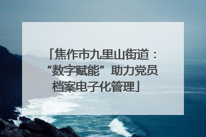 焦作市九里山街道：“数字赋能”助力党员档案电子化管理