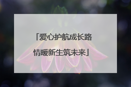 爱心护航成长路 情暖新生筑未来