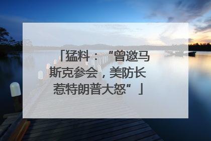 猛料：“曾邀马斯克参会，美防长惹特朗普大怒”