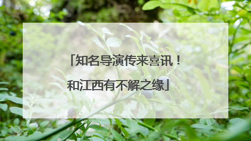 知名导演传来喜讯！和江西有不解之缘