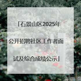 石景山区2025年公开招聘社区工作者面试及综合成绩公示