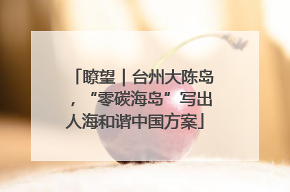 瞭望｜台州大陈岛，“零碳海岛”写出人海和谐中国方案