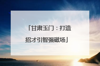 甘肃玉门：打造招才引智强磁场