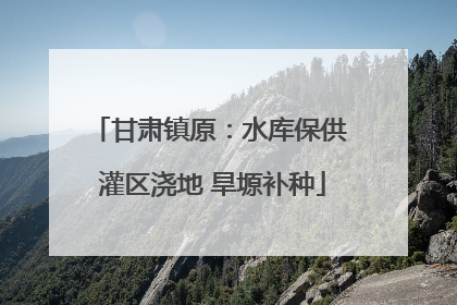 甘肃镇原：水库保供 灌区浇地 旱塬补种