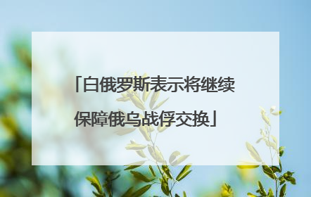 白俄罗斯表示将继续保障俄乌战俘交换