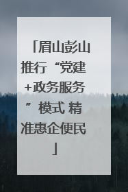 眉山彭山推行“党建+政务服务”模式 精准惠企便民