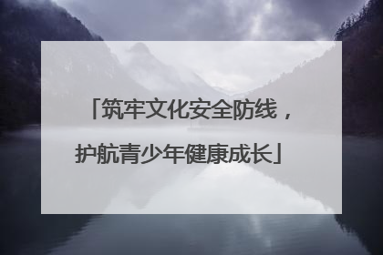筑牢文化安全防线，护航青少年健康成长