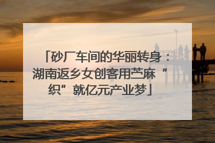 砂厂车间的华丽转身：湖南返乡女创客用苎麻“织”就亿元产业梦