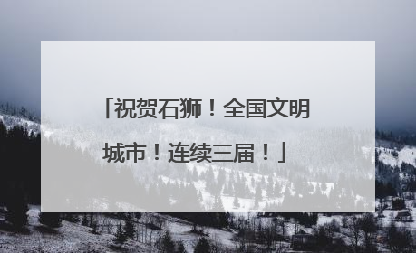 祝贺石狮！全国文明城市！连续三届！