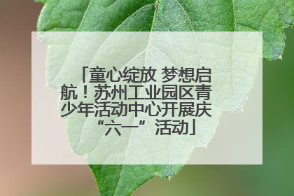 童心绽放 梦想启航！苏州工业园区青少年活动中心开展庆“六一”活动