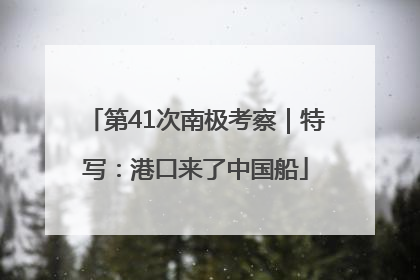 第41次南极考察｜特写：港口来了中国船