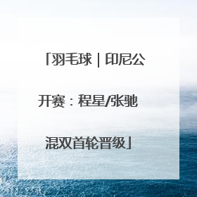羽毛球｜印尼公开赛：程星/张驰混双首轮晋级