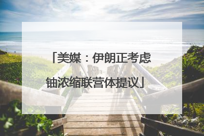美媒：伊朗正考虑铀浓缩联营体提议
