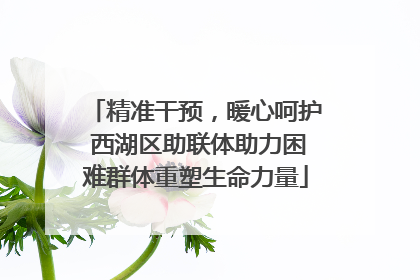 精准干预，暖心呵护 西湖区助联体助力困难群体重塑生命力量