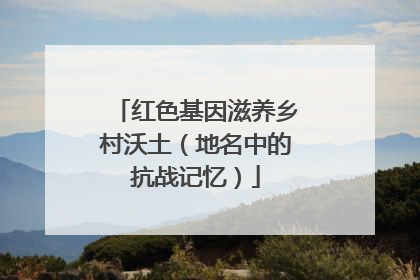 红色基因滋养乡村沃土（地名中的抗战记忆）
