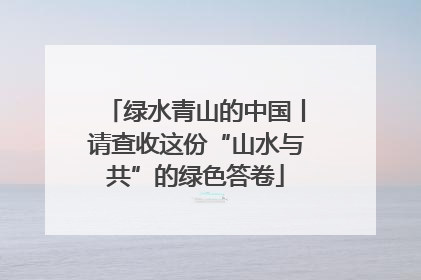绿水青山的中国丨请查收这份“山水与共”的绿色答卷