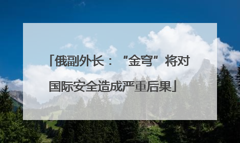 俄副外长：“金穹”将对国际安全造成严重后果