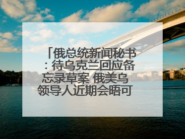 俄总统新闻秘书：待乌克兰回应备忘录草案 俄美乌领导人近期会晤可能性小