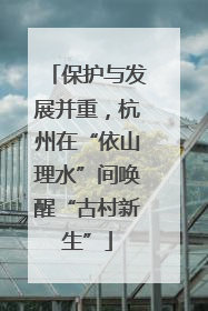 保护与发展并重，杭州在“依山理水”间唤醒“古村新生”