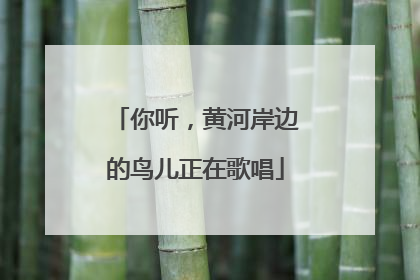 你听，黄河岸边的鸟儿正在歌唱