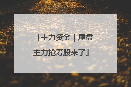 主力资金｜尾盘主力抢筹股来了