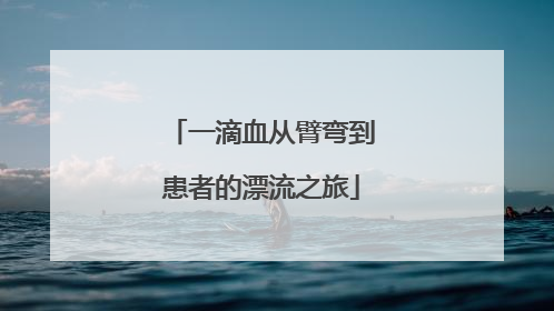 一滴血从臂弯到患者的漂流之旅