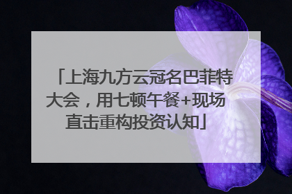 上海九方云冠名巴菲特大会，用七顿午餐+现场直击重构投资认知