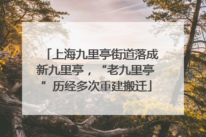 上海九里亭街道落成新九里亭，“老九里亭”历经多次重建搬迁