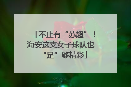 不止有“苏超”！海安这支女子球队也“足”够精彩