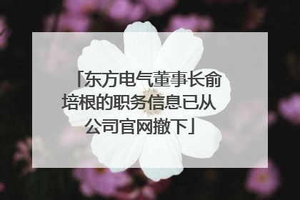 东方电气董事长俞培根的职务信息已从公司官网撤下