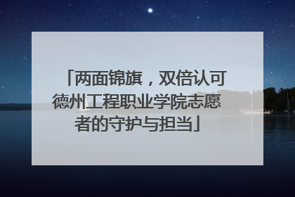 两面锦旗，双倍认可德州工程职业学院志愿者的守护与担当