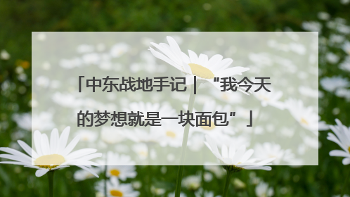 中东战地手记｜“我今天的梦想就是一块面包”
