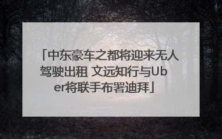 中东豪车之都将迎来无人驾驶出租 文远知行与Uber将联手布署迪拜