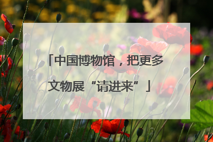 中国博物馆，把更多文物展“请进来”