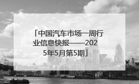 中国汽车市场一周行业信息快报——2025年5月第5期