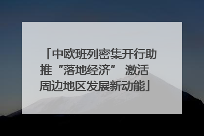 中欧班列密集开行助推“落地经济” 激活周边地区发展新动能