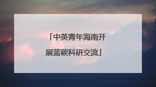 中英青年海南开展蓝碳科研交流