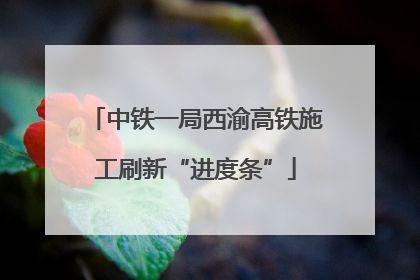 中铁一局西渝高铁施工刷新“进度条”